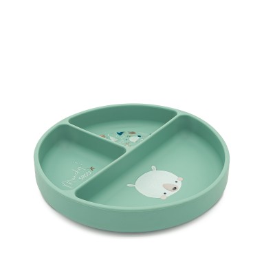 Assiette avec ventouse en silicone - Munchy l’ours