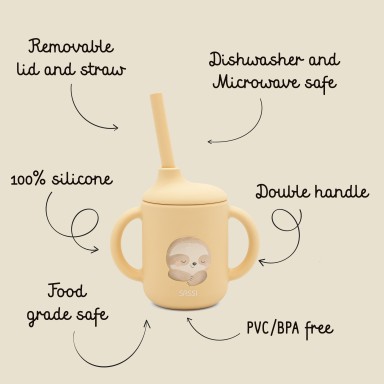 Silicone Straw Cup - Gnawy the Sloth