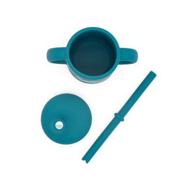 Bicchiere con cannuccia in silicone - Elefante Chewy