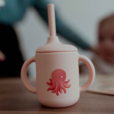 Bicchiere con cannuccia in silicone - Polpo Slurpy