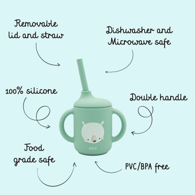 Tasse d'apprentissage en silicone - Munchy l’ours