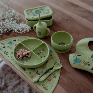 Couverts en silicone - Cracky le dinosaure