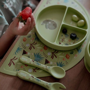 Couverts en silicone - Cracky le dinosaure