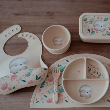 Bavaglino con tasca in silicone - Bradipo Gnawy