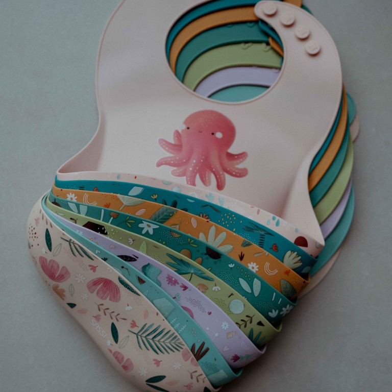 Bavoir en silicone - Cracky le dinosaure