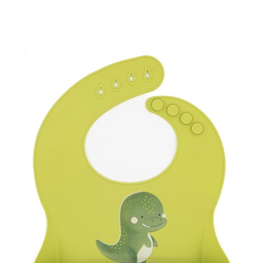 Bavoir en silicone - Cracky le dinosaure