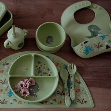 Bavoir en silicone - Cracky le dinosaure