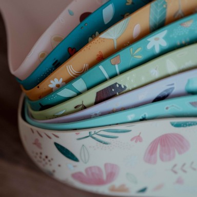 Bavaglino con tasca in silicone - Orso Munchy