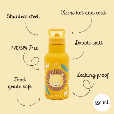 350 ml Vacuum Insulated Steel Bottle - Chompy the Lion
