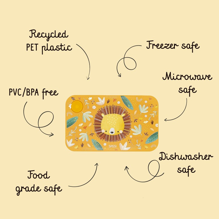 Boîte à goûter en plastique recyclé - Chompy le lion