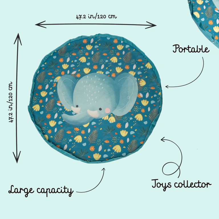Sacco tappeto portagiochi - Elefante Chewy