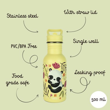 Borraccia in acciaio inox da 500 ml - Panda Gnummy