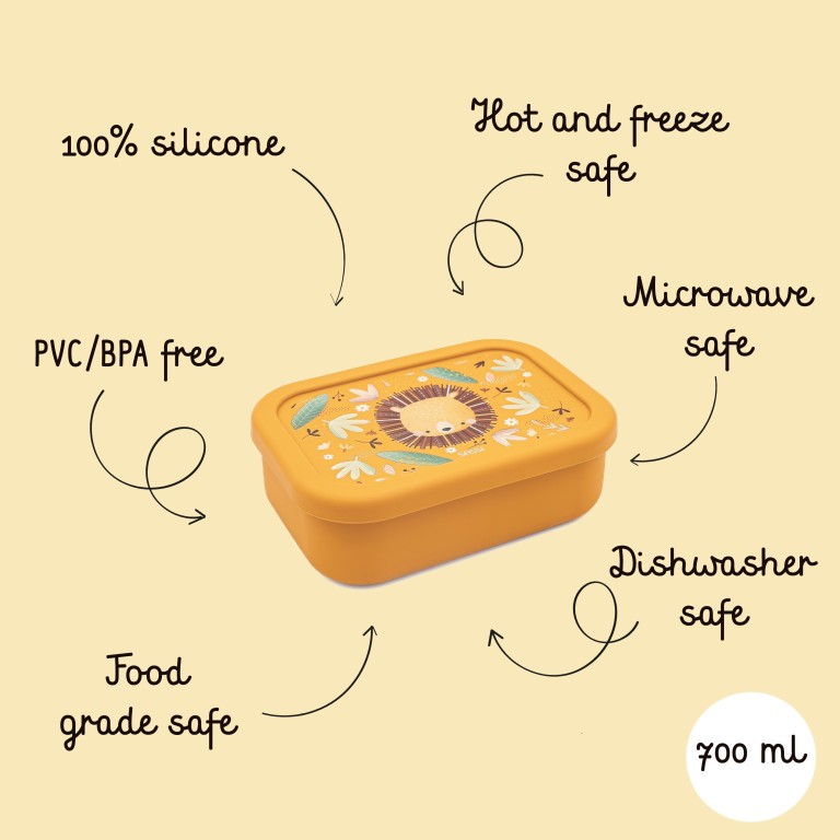 Boîte à goûter en silicone - Chompy le lion