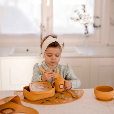 Boîte à goûter en silicone - Chompy le lion