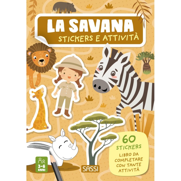 Stickers e attività. La savana