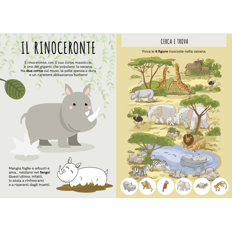 Stickers e attività. La savana