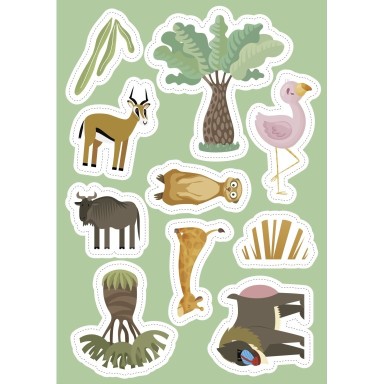 Stickers e attività. La savana