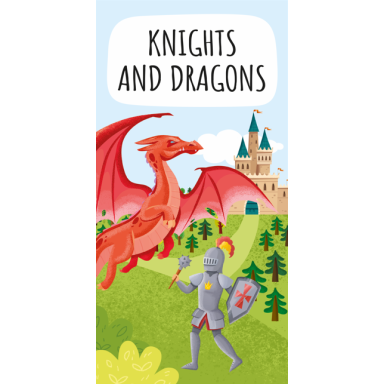 Fantasy book and puzzle. Knights and Dragons