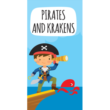 Fantasy book and puzzle. Pirates and Krakens