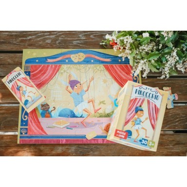 Puzzle et livre. Pinocchio