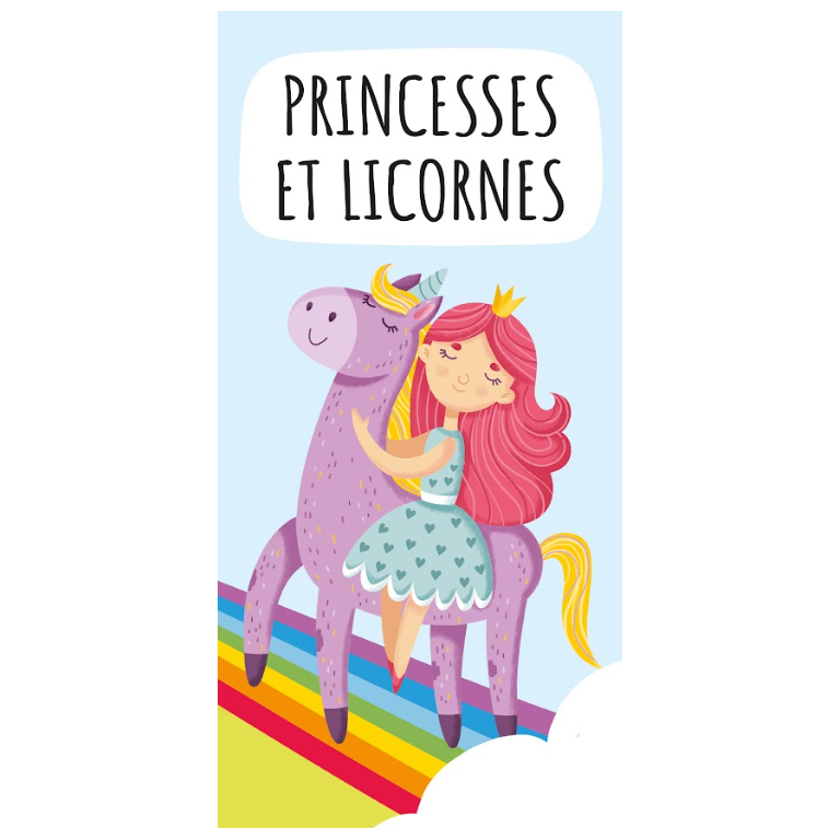 Livre et puzzle. Princesses et licornes