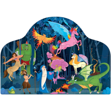 Livre et puzzle. La forêt enchantée