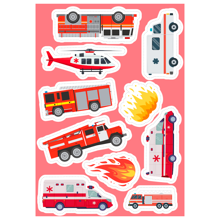 Stickers et activités. Les véhicules