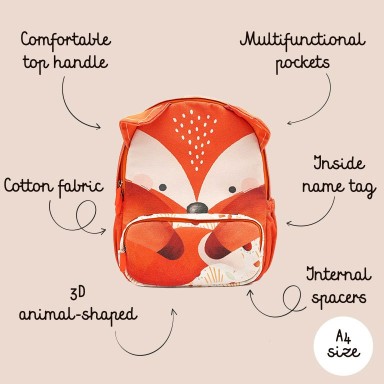 Grand sacs à dos A4 - Crunchy le renard